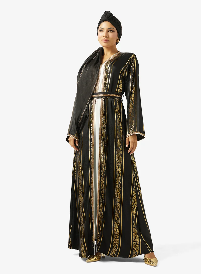 Arabian Closet  LADIES ABAYA 2 PIECE WITH BELT for Women | Best Price UAE